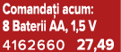 Comanda i acum: 8 Baterii AA, 1,5 V 4162660 27,49