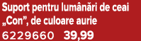 Suport pentru lum n ri de ceai „Con”, de culoare aurie 6229660 39,99