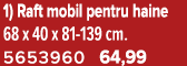 1) Raft mobil pentru haine 68 x 40 x 81 139 cm. 5653960 64,99