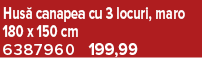 Hus canapea cu 3 locuri, maro 180 x 150 cm 6387960 199,99