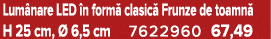 Lum nare LED n form  clasic  Frunze de toamn  H 25 cm,   6,5 cm 7622960 67,49