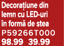 Decora iune din lemn cu LED uri n form  de stea P59266T000 98.99 39.99