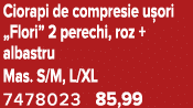 Ciorapi de compresie u ori „Flori” 2 perechi, roz + albastru Mas. S/M, L/XL 7478023 85,99