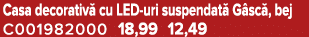 Casa decorativ cu LED uri suspendat  G sc , bej C001982000 18,99 12,49