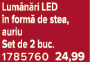 Lum n ri LED n form  de stea, auriu Set de 2 buc. 1785760 24,99